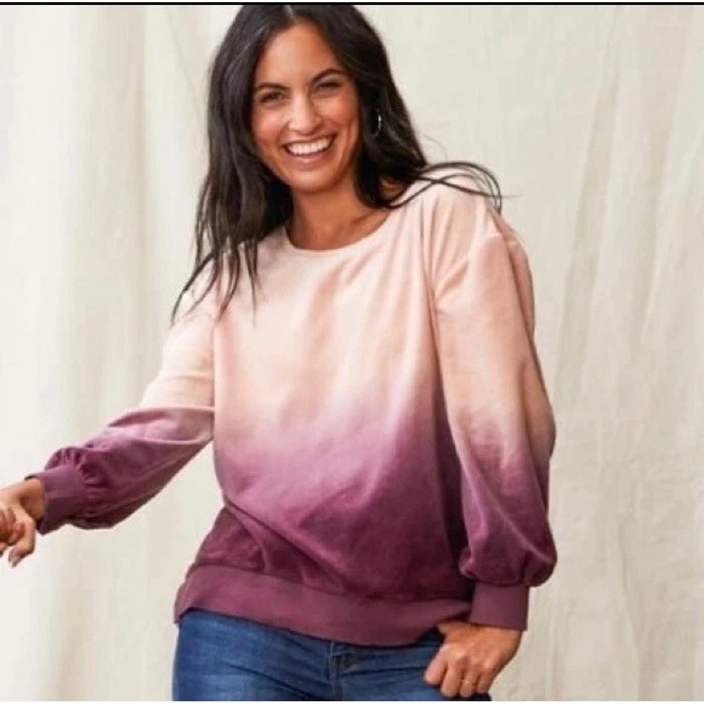 Womens Matilda Jane Just Imagine Dip Dye Velour Sweater Top size Small MJC